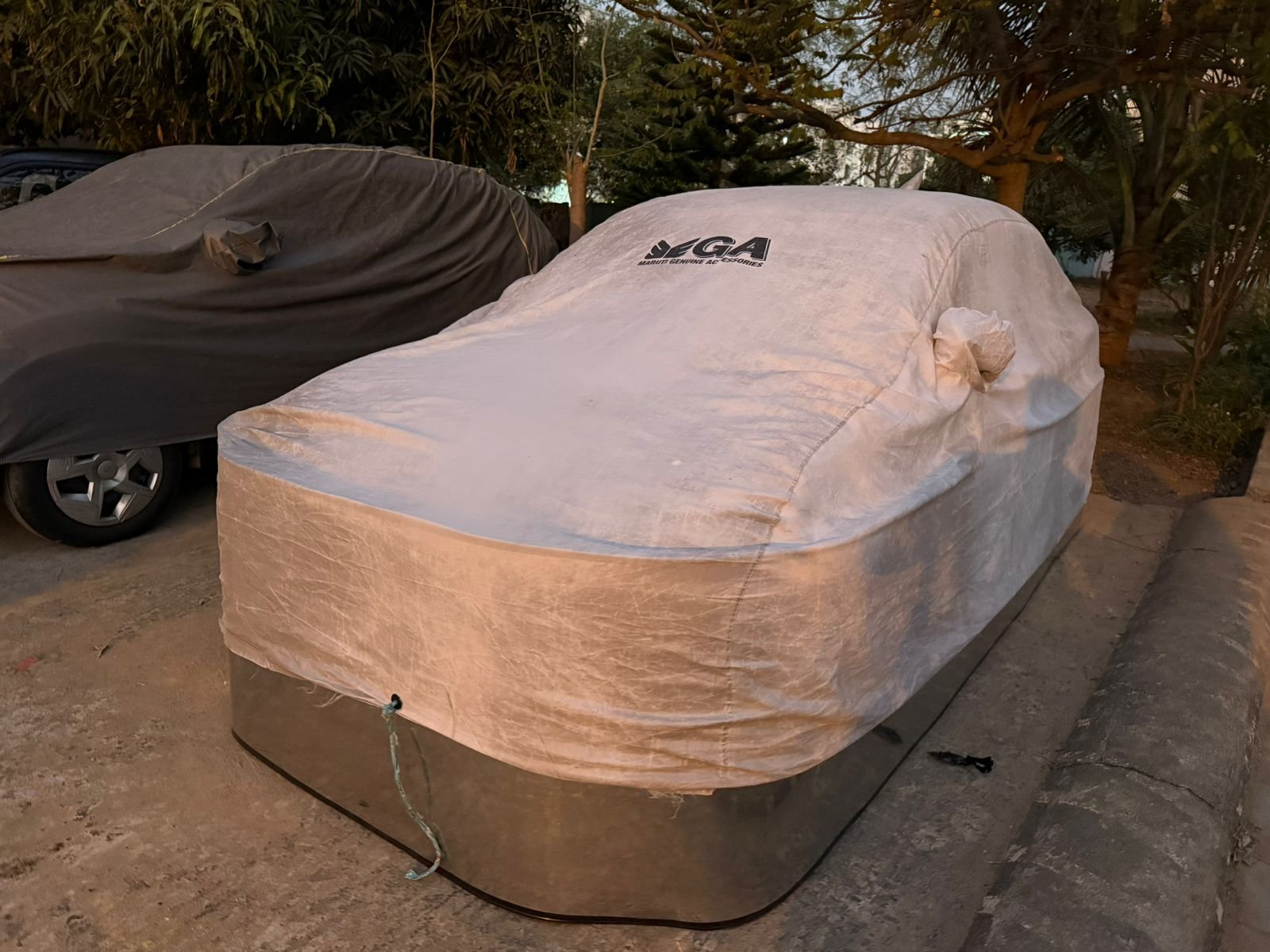 Car-lungi rat protection barrier - side view showing full perimeter coverage